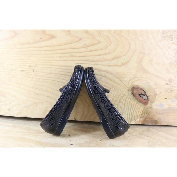 SAS Shoes Womens 8.5 N Simplify Croc Print Tripad Comfort Black Leather Loafers - Picture 5 of 7